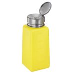 HARFINGTON Solvent Alkol Dispenseri 250ml (8.5 oz) Aseton Temizleyici Cila Sökücü için Sızdırmazlık Paslanmaz Çelik Kapaklı Sıvı Dispenser Pompası, Sarı