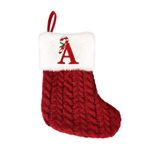 Harfli Noel çorapları Noel çorabı 20 cm işlemeli Noel Baba çorabı Noel çorapları Noel Baba çizmesi, şekerlemeler için doldurmak ve asmak için