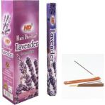 Hari Darshan Tütsü Lavander&lavanta Çiçek Kokusu 20 Adet Çubuk Tütsü 1 Adet Kayık Tütsülük Hediye - Siyah