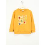 Haribo Kabartma Kız Çocuk Hardal Sweatshırt HRBTXT306 Haribo Çocuk Sweatshirt - 11 - 12 Yaş