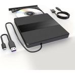 Harici USB 3.0 ve Type-C Dvd-Rom Dvd-Rw Optik Sürücü, USB ve Type C Kablolu, Pc, Tablet, DVD Player, Çizgili Metal Tasarım Ultra Slim CD Rom Okuyucu X350