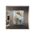 Harika bir ev |(Angel) Melek Kanadı Artıistik Model |Çerçeveli Temperli Cam Tablo Tekli Dikey,Gümüş 60 x 90