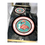 Harika bir ev |Banyo Ve Tuvalet Yuvarlak Paspası Pembe Flamingo Modern Tasarım|Yuvarlak Paspas,Krem 80 x 80