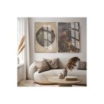 Harika bir ev |Bohem Soft Renk Soyut Kombin (Special) |Çerçeveli Cam Tablo 2Li Dikey,Gold 20 x 30