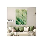 Harika bir ev |Canlı Yeşil Ot Modeli Y2 |Çerçeveli Temperli Cam Tablo Tekli Dikey,Beyaz 30 x 40