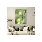 Harika bir ev |Canlı Yeşil Yaprak Dalı Modeli Y1 |Çerçeveli Temperli Cam Tablo Tekli Dikey,Gold 40 x 60