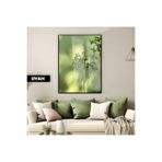 Harika bir ev |Canlı Yeşil Yaprak Dalı Modeli Y1 |Çerçeveli Temperli Cam Tablo Tekli Dikey,Siyah 30 x 40