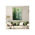 Harika bir ev |Canlı Yeşil Yapraklı Bitki Modeli Cy1 |Çerçeveli Temperli Cam Tablo Tekli Dikey,Gold 40 x 60