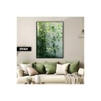 Harika bir ev |Canlı Yeşil Yapraklı Bitki Modeli Cy1 |Çerçeveli Temperli Cam Tablo Tekli Dikey,Siyah 60 x 90