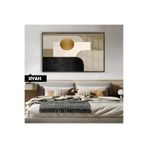 Harika bir ev | Geometrıc Bohem Modeli (Abstract) |Çerçeveli Temperli Cam Tablo Tekli Yatay,Siyah 50 x 70