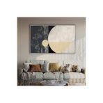 Harika bir ev | Geometrıc Soyut Bohem Model|Çerçeveli Temperli Cam Tablo Tekli Yatay,Gümüş 60 x 90