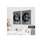 Harika bir ev |İslami Set Altın Detaylı Allah-Muhammed(Sav) Kombini |Çerçeveli Cam Tablo 2Li Dikey,Beyaz 40 x 60