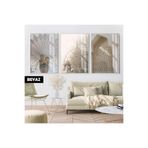 Harika bir ev | İslami Set Soft Cami Kombini |Çerçeveli Cam Tablo 3Lü Dikey,Beyaz 40 x 60