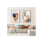 Harika bir ev |Kahve-Laci Renk Bohem Bitkili Kombini |Çerçeveli Cam Tablo 2Li Dikey,Gümüş 50 x 70