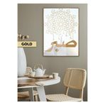 Harika bir ev |Sabr Yazılı Bohem Dini Modeli |Çerçeveli Temperli Cam Tablo Tekli Dikey,Gold 60 x 90