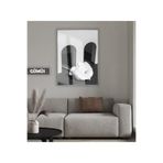Harika bir ev |Siyah&Beyaz Bohem Gül Modeli 03 |Çerçeveli Temperli Cam Tablo Tekli Dikey,Gümüş 30 x 40