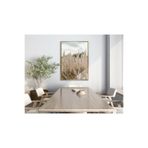 Harika bir ev |Soft| Krem Renk Saz Bitki Modeli 02 |Çerçeveli Temperli Cam Tablo Tekli Dikey,Gold 40 x 60