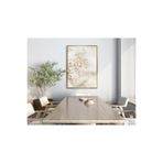 Harika bir ev |Soft| Krem Süs Çiçeği Modeli |Çerçeveli Temperli Cam Tablo Tekli Dikey,Gold 50 x 70