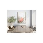 Harika bir ev |Soft| Pembe Süs Çiçeği Desenli Modeli |Çerçeveli Temperli Cam Tablo Tekli Dikey,Gold 60 x 90