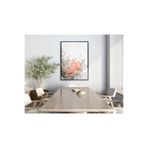 Harika bir ev |Soft| Pembe Süs Çiçeği Desenli Modeli |Çerçeveli Temperli Cam Tablo Tekli Dikey,Siyah 60 x 90
