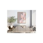 Harika bir ev |Soft| Pembe Ton Saz Bitkisi Modeli |Çerçeveli Temperli Cam Tablo Tekli Dikey,Gold 60 x 90