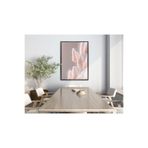Harika bir ev |Soft| Pembe Ton Saz Bitkisi Modeli |Çerçeveli Temperli Cam Tablo Tekli Dikey,Siyah 50 x 70