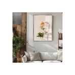 Harika bir ev |Soft| Şakayık Çiçek Modeli 02 |Çerçeveli Temperli Cam Tablo Tekli Dikey,Gümüş 60 x 90