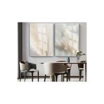 Harika bir ev |Soft|Krem Pampas Otu (Saz Püskülü) Kombini |Çerçeveli Cam Tablo 2Li Dikey,Beyaz 40 x 60
