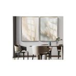 Harika bir ev |Soft|Krem Pampas Otu (Saz Püskülü) Kombini |Çerçeveli Cam Tablo 2Li Dikey,Gold 40 x 60
