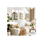 Harika bir ev |Yeşil-Kiremit-Bej Renk Yeni Bohem Set 36 Minimalist |Çerçeveli Cam Tablo 3Lü Dikey,Beyaz 40 x 60