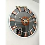 Harika Crown Gerçek Aynalı Dekoratif Duvar Saati (40- 50 Cm) - Füme