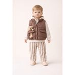 Harika KIDS Erkek Bebek 3’lü Takım 9-24 Ay Şişme Yelek %100 Pamuk Sweatshirt Gabardin Pantolon