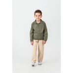 Harika Kids Erkek Çocuk Triko Polo Yaka Kazak Gabardin Pantalon Alt-Üst Takım - Yeşil - 10 - 11 Yaş