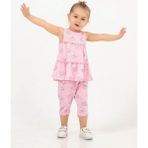 Harika Kids Kız Bebek Tunik Model Alt-Üst Takım - 9 Ay - Açık Pembe