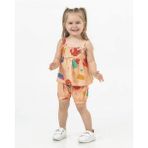 Harika Kids Kız Bebek Tunik Model Şortlu Alt-Üst Takım - 9 Ay - Turuncu