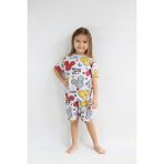 Harika Kids Kız Çocuk Gri Baskılı Şortlu Alt-Üst Basic Takım 3-10 Yaş - 3 - 4 Yaş - Koyu Gri