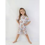 Harika Kids Kız Çocuk Gri Baskılı Şortlu Alt-Üst Basic Takım 3-10 Yaş - Kırmızı - Gri - 4 - 5 Yaş