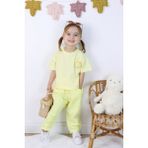 Harika Kids Kız Çocuk Keten Şortlu Nakışlı Şortlu Ikili Takım - 1 Yaş - Sarı