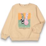 Harika Kids Kız Çocuk Orta Kalınlıkta Basic Sweatshirt - 11 - 12 Yaş - Ekru