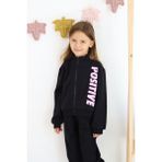 Harika Kids Kız Çocuk Paça Ribana Model Fermuarlı Eşofman Takımı - Siyah - 6 Yaş