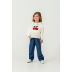 Harika Kids Kız Çocuk Triko Kazak-Gömlek-Kot Pantolon 3'lü Takım - Beyaz - 6 - 7 Yaş