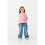 Harika Kids Kız Çocuk Triko Yelek-Gömlek-Kot Pantolon 3'lü Takım - Pembe - 5 - 6 Yaş