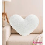 Harika Peluş Dekoratif Kalp Minder Yastık Kırlent Ithal Toscano - 45 x 45 cm - Beyaz
