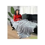 Harika Peluş Fabrikası 200 X 220 Cm Ponponlu Pelüş Tv Battaniyesi