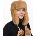 Harika Peluş Fabrikası Kadın Kürklü Kulaklıklı Peluş Şapka,bere - Standart - Kahverengi