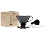 Hario Coffee Dripper With Filters Hario V60 02 Siyah Şeffaf Plastik Dripper ve 40’lı Filtre Kağıdı Seti