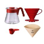 Hario V60 02 Kahve Demleme Seti Kırmızı