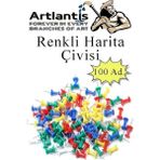 Harita Çivisi 100'LÜ 1 Paket Mantar Pano Raptiyesi Pano Iğnesi Ofis Okul Büro - Standart