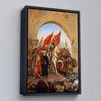 Harita Sepeti Altın Çerçeveli Fatih Sultan Mehmet Istanbul'A Girişi Tablosu - Fausto Zonaro 40 X 55 Altın Frm6439