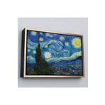 Harita Sepeti Altın Çerçeveli Vincent Van Gogh, Yıldızlı Gece Kanvas Tablosu 55 X 75 Altın Frm5165